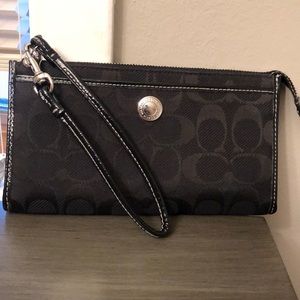 Coach black wristlet/wallet